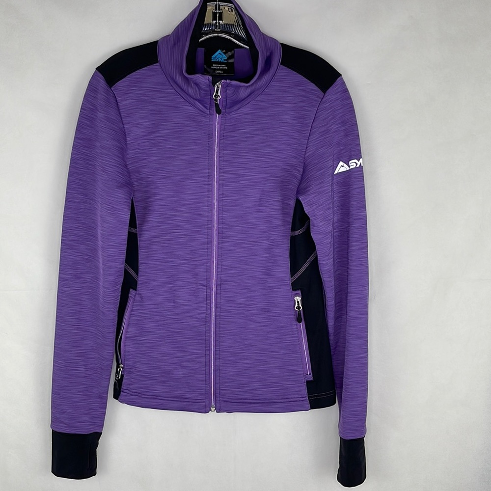 Sync Purple with Black Accent Fleece Zippered Ski /Snow Board  Winter Sport Top